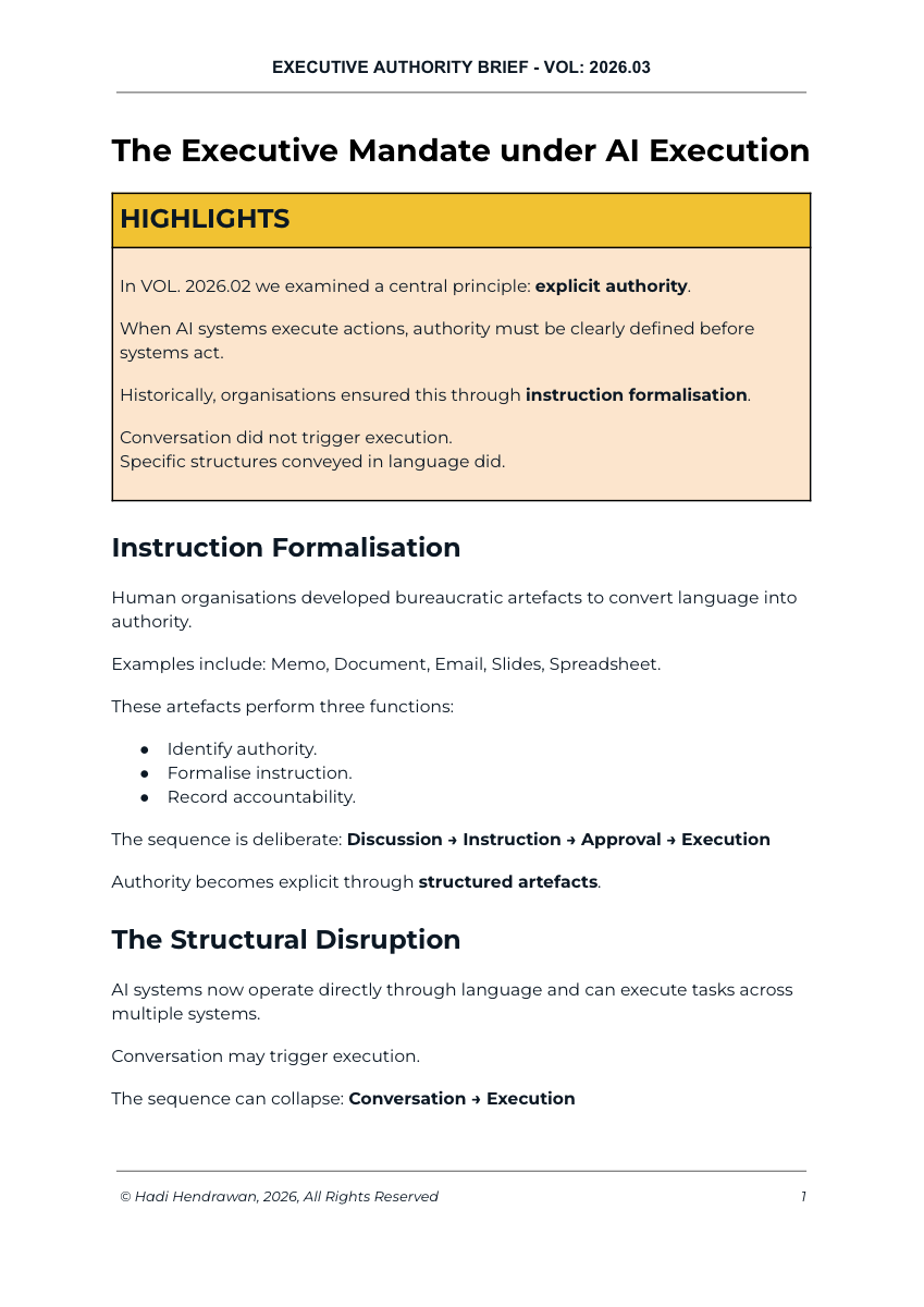 Cover of The Executive Mandate under AI Execution
